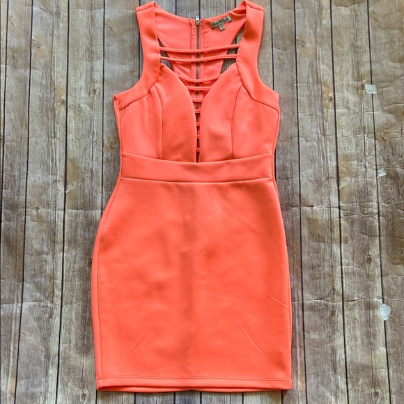 Charlotte Russe Orange Strappy Mini Dress - Picture 1 of 4